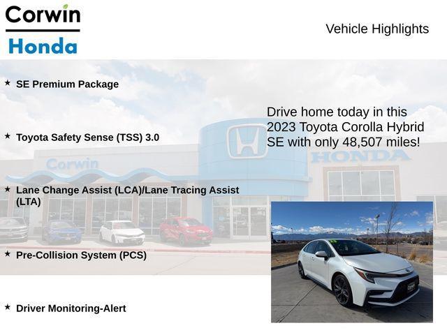 used 2023 Toyota Corolla Hybrid car, priced at $22,700