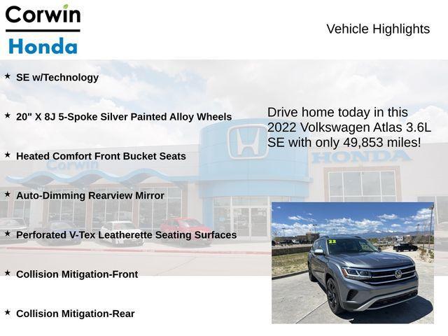 used 2022 Volkswagen Atlas car, priced at $27,400