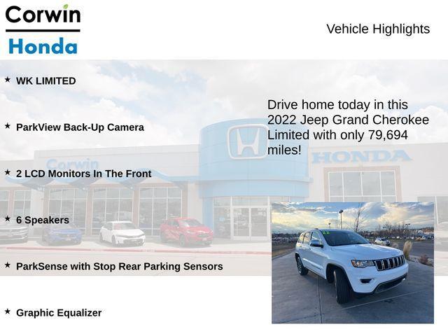 used 2022 Jeep Grand Cherokee WK car, priced at $19,800