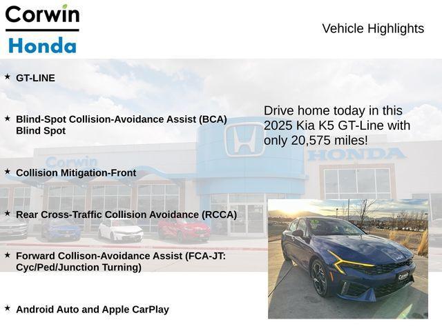 used 2025 Kia K5 car, priced at $27,500