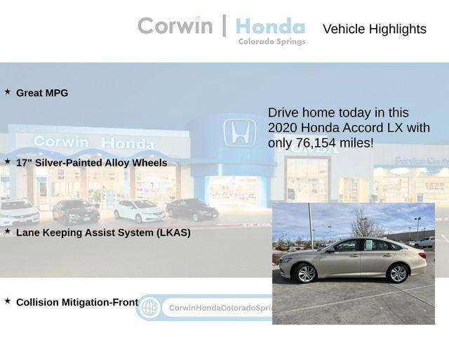 used 2020 Honda Accord car, priced at $17,000