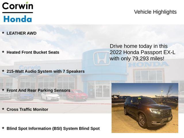 used 2022 Honda Passport car, priced at $26,000