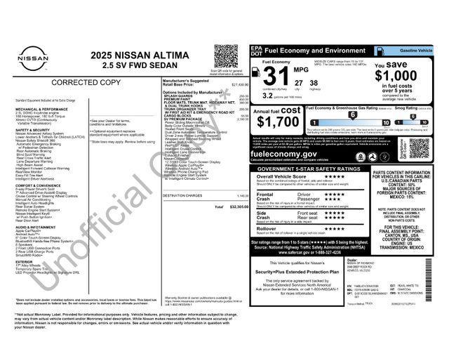 new 2025 Nissan Altima car