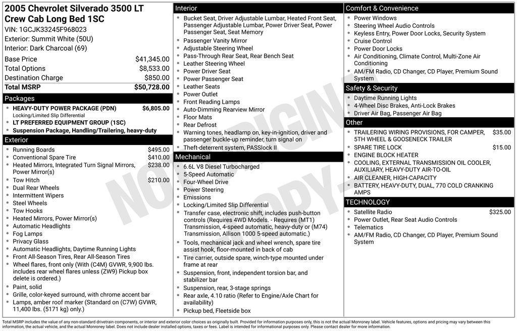 used 2005 Chevrolet Silverado 3500 car, priced at $19,983