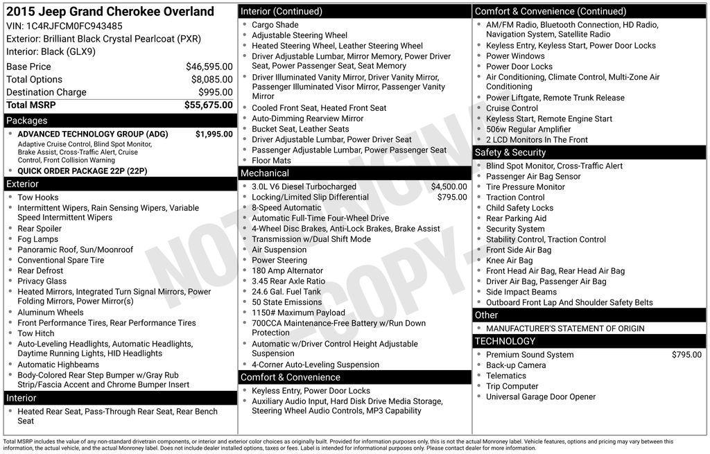 used 2015 Jeep Grand Cherokee car, priced at $12,103