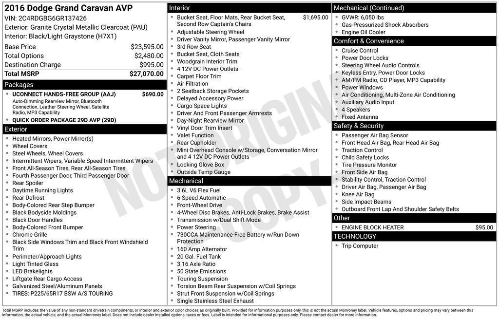 used 2016 Dodge Grand Caravan car, priced at $8,123