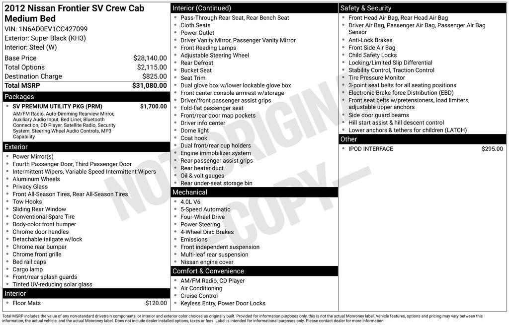 used 2012 Nissan Frontier car, priced at $10,983