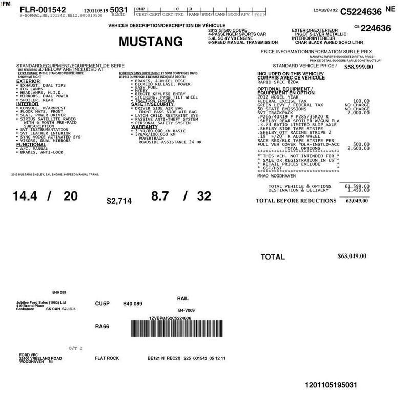 used 2012 Ford Shelby GT500 car, priced at $28,623