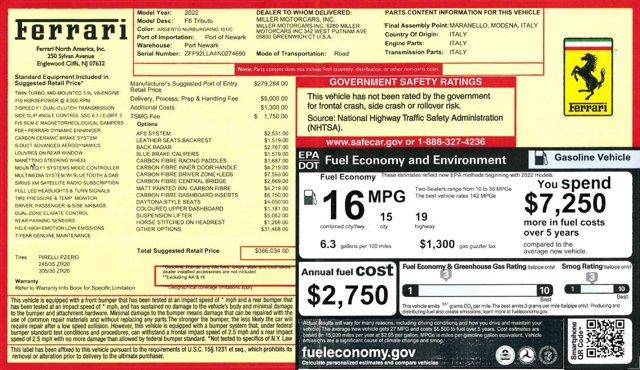 used 2022 Ferrari F8 Tributo car, priced at $349,900