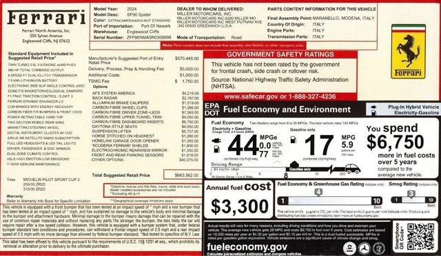 used 2024 Ferrari SF90 Spider car, priced at $579,900