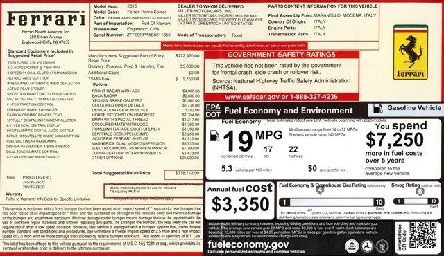 used 2025 Ferrari Roma Spider car, priced at $327,900