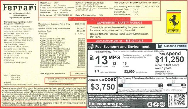 used 2020 Ferrari 812 Superfast car