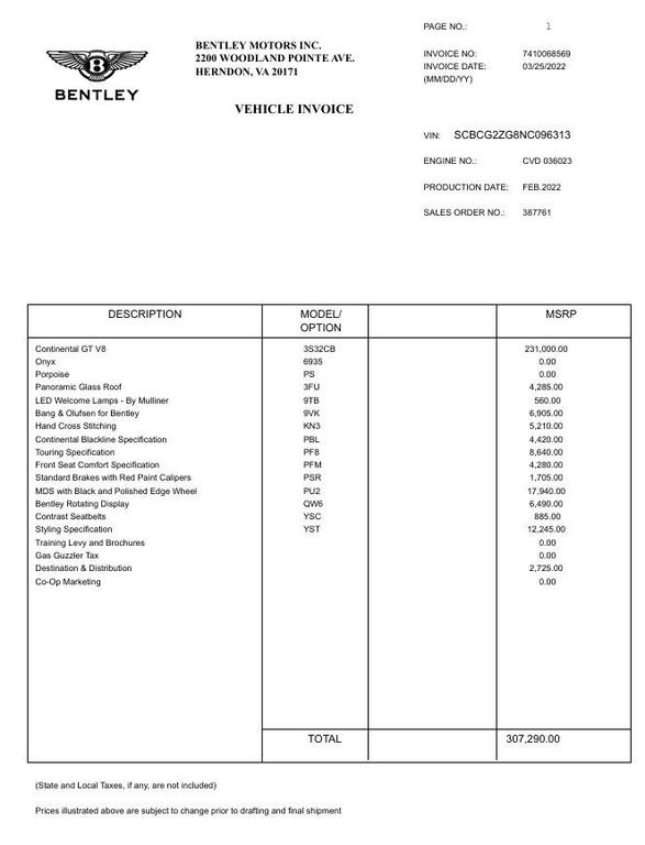 used 2022 Bentley Continental GT car, priced at $177,900