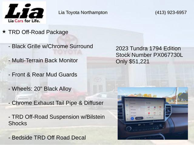 used 2023 Toyota Tundra car, priced at $51,221