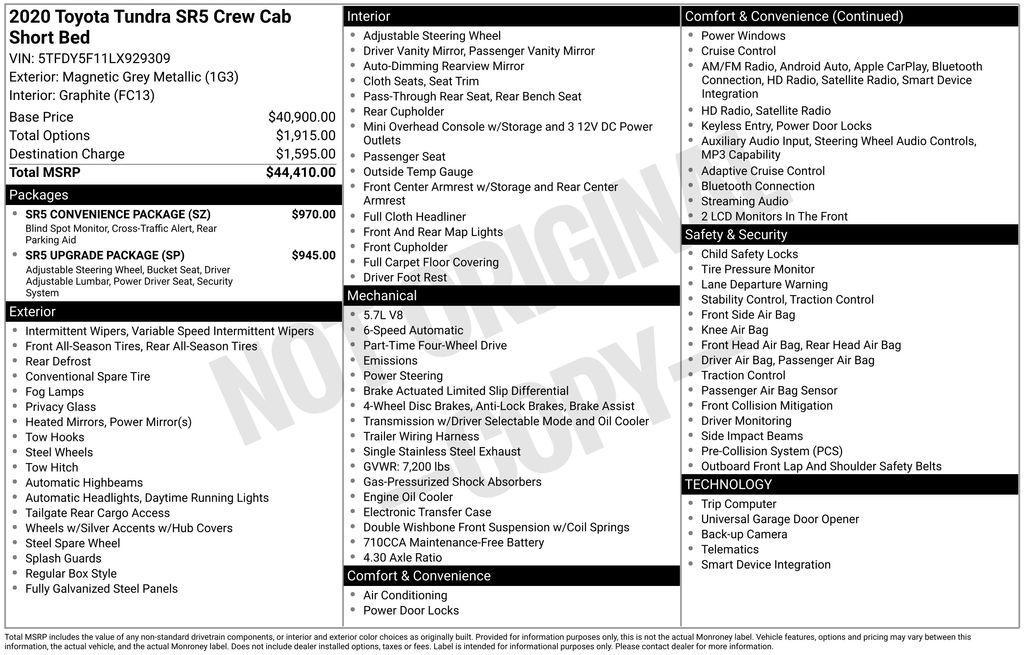 used 2020 Toyota Tundra car, priced at $40,790