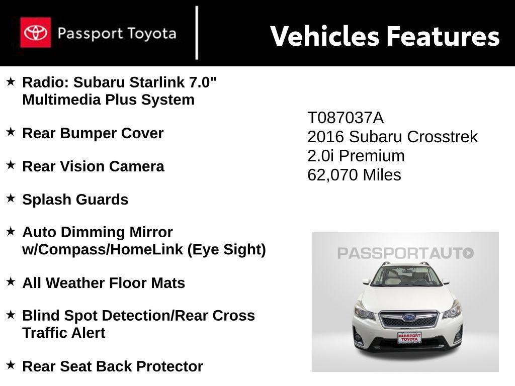used 2016 Subaru Crosstrek car, priced at $15,599