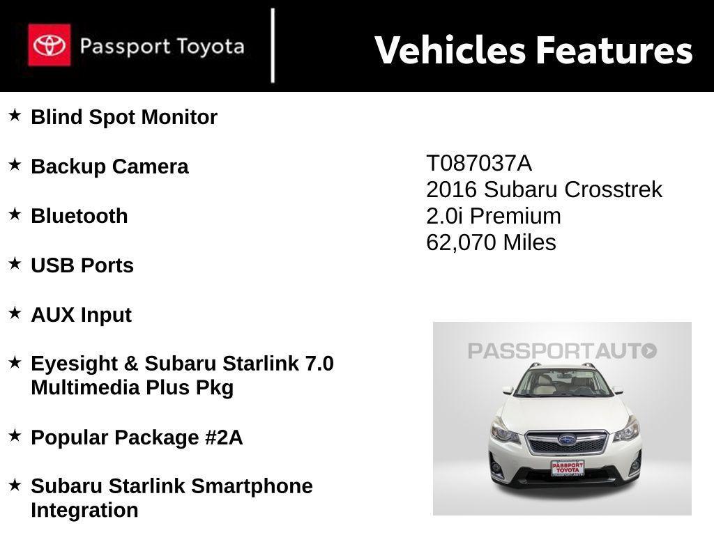 used 2016 Subaru Crosstrek car, priced at $15,599
