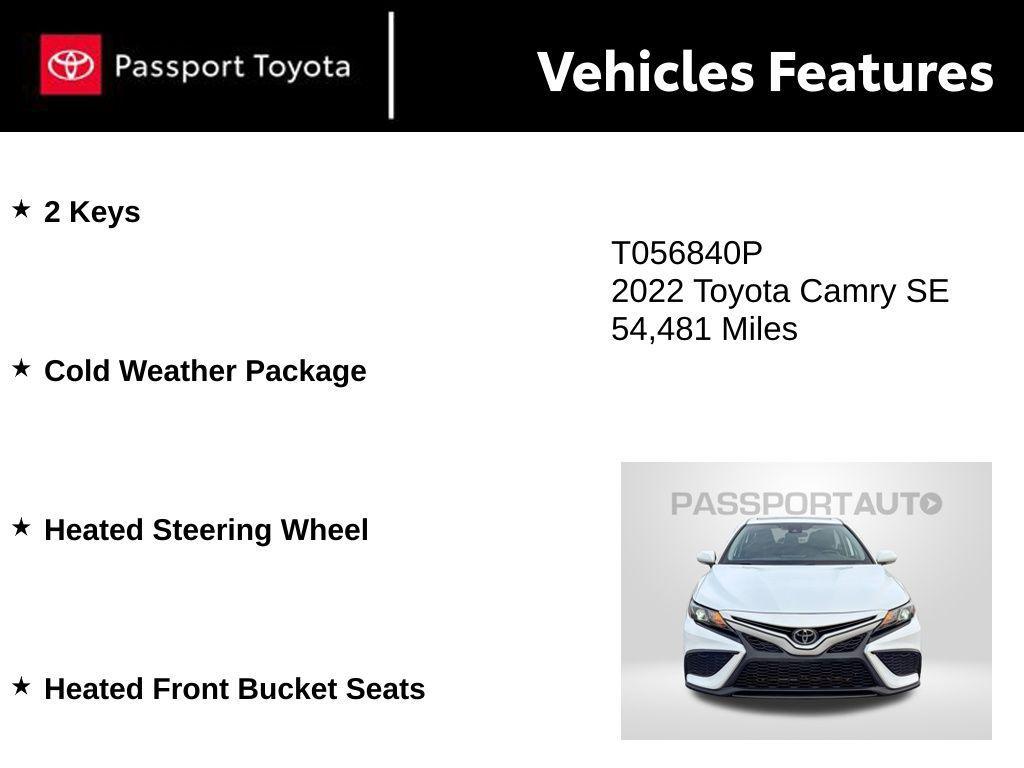 used 2022 Toyota Camry car, priced at $23,500