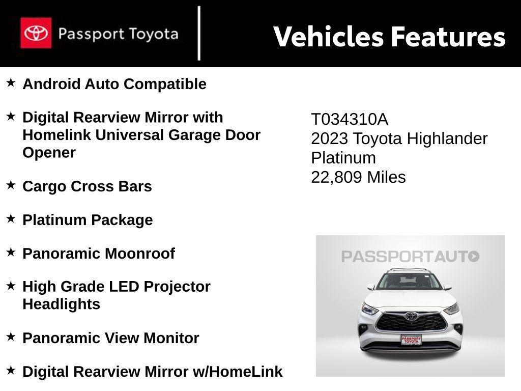 used 2023 Toyota Highlander car, priced at $43,374