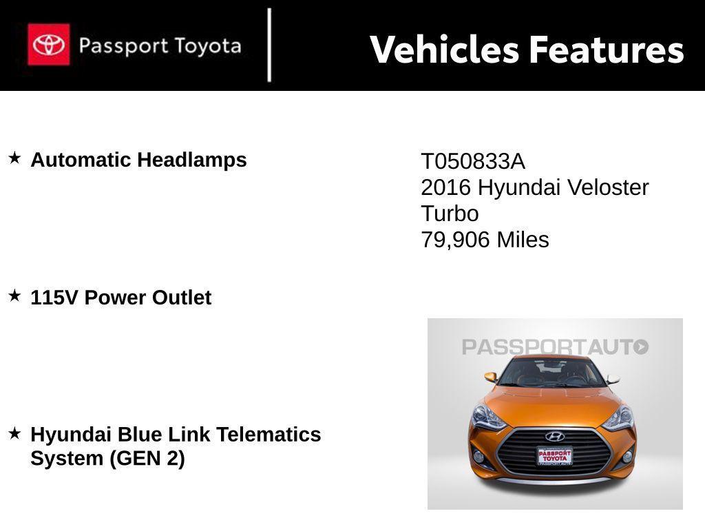used 2016 Hyundai Veloster car, priced at $10,300