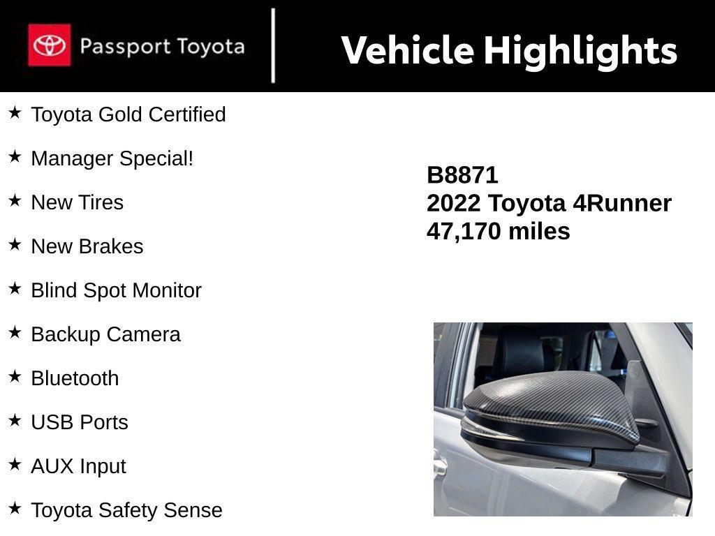 used 2022 Toyota 4Runner car, priced at $38,700