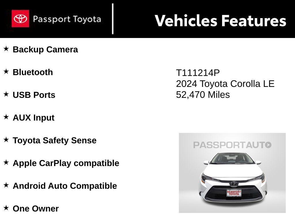 used 2024 Toyota Corolla car, priced at $20,000