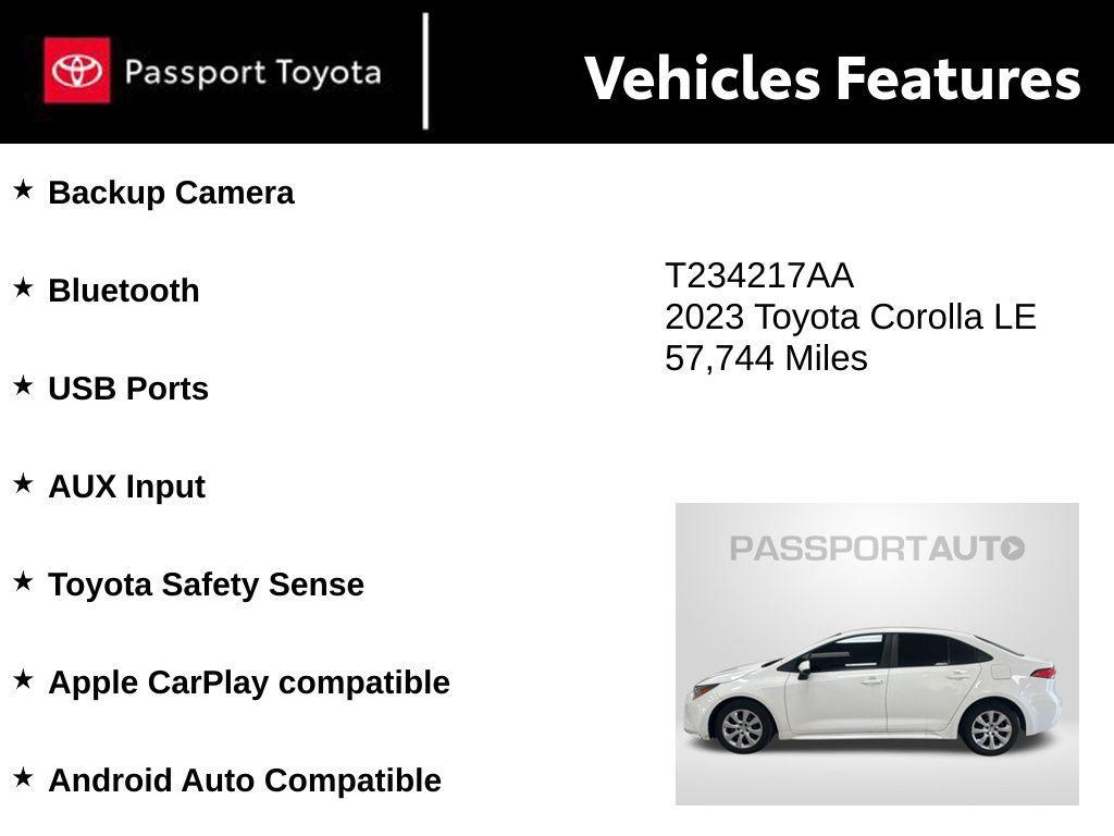 used 2023 Toyota Corolla car, priced at $19,500