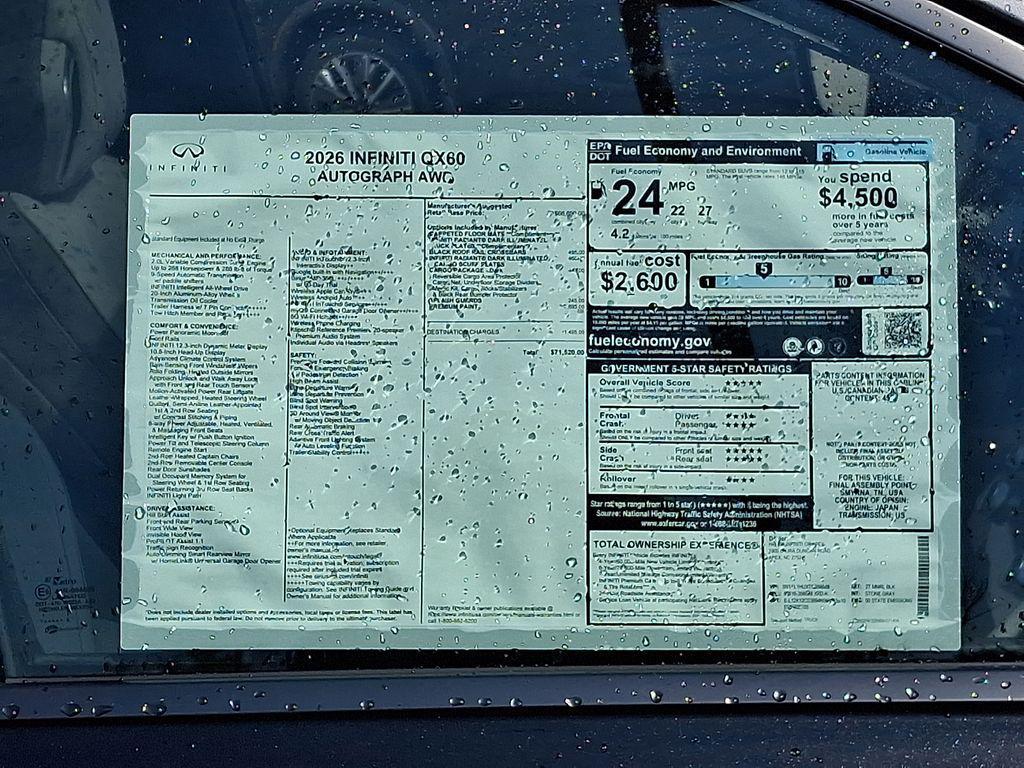 new 2026 INFINITI QX60 car, priced at $61,260