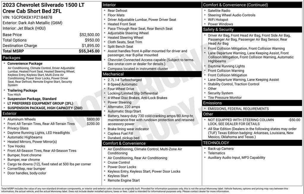 used 2023 Chevrolet Silverado 1500 car, priced at $33,852