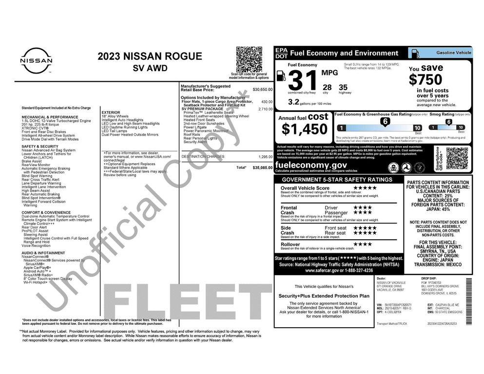 used 2023 Nissan Rogue car, priced at $23,548