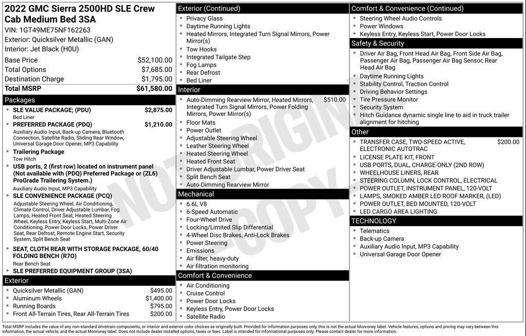 used 2022 GMC Sierra 2500 car, priced at $45,108