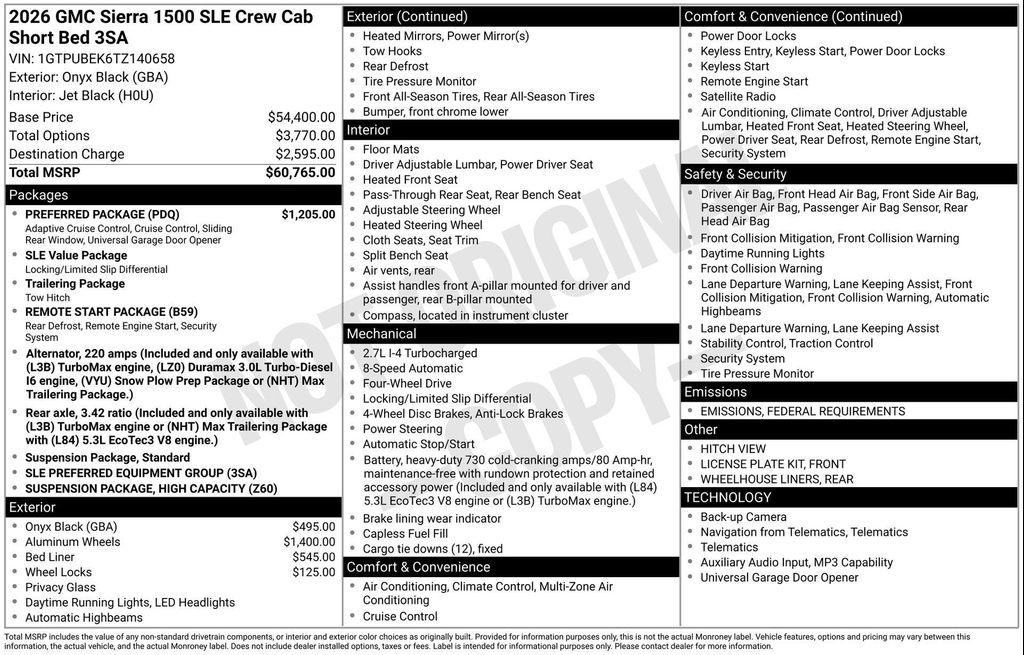 new 2026 GMC Sierra 1500 car, priced at $50,783