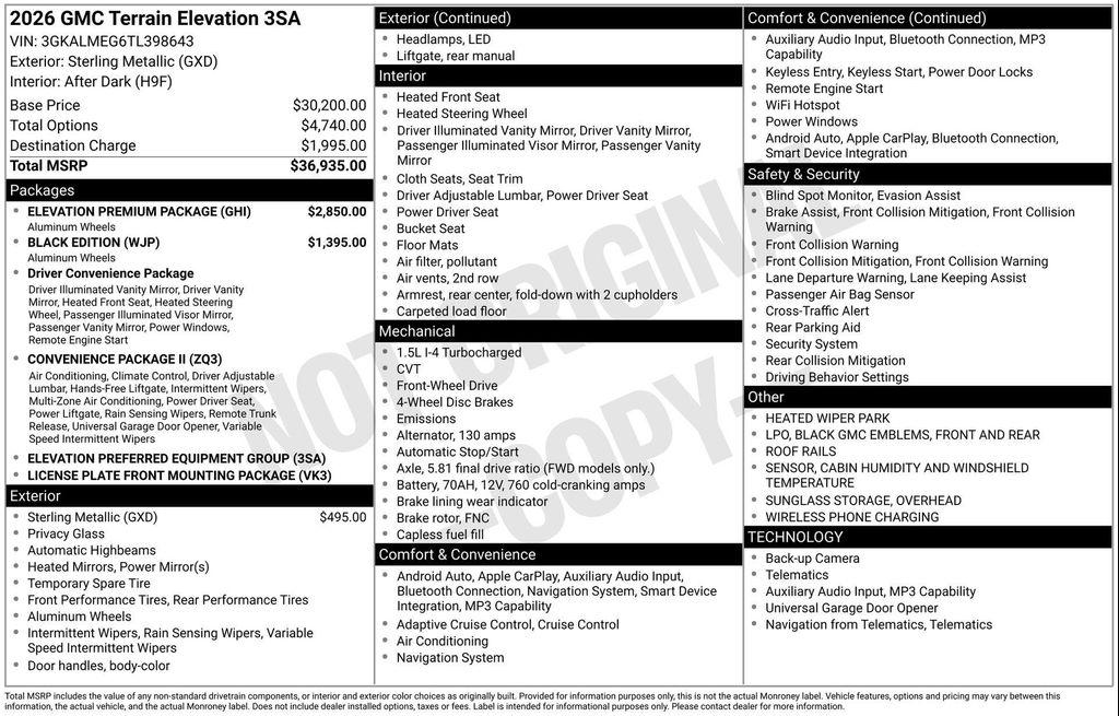 new 2026 GMC Terrain car