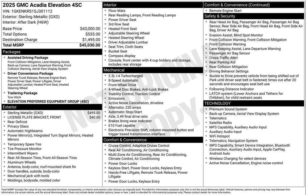 used 2025 GMC Acadia car, priced at $32,795