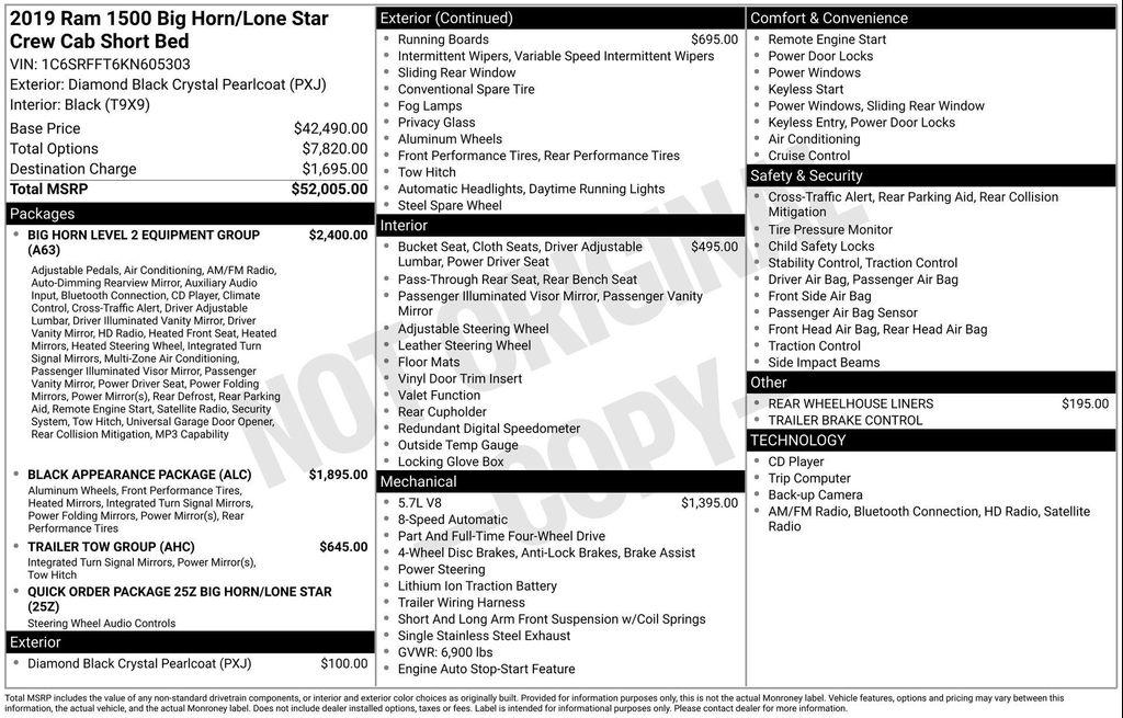 used 2019 Ram 1500 car, priced at $29,000