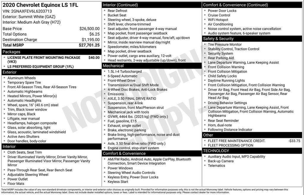used 2020 Chevrolet Equinox car, priced at $11,260