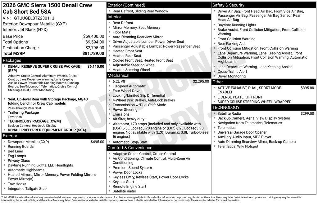 new 2026 GMC Sierra 1500 car, priced at $72,050