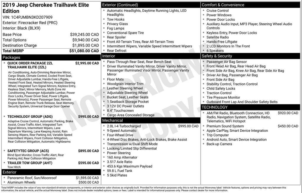 used 2019 Jeep Cherokee car, priced at $18,277