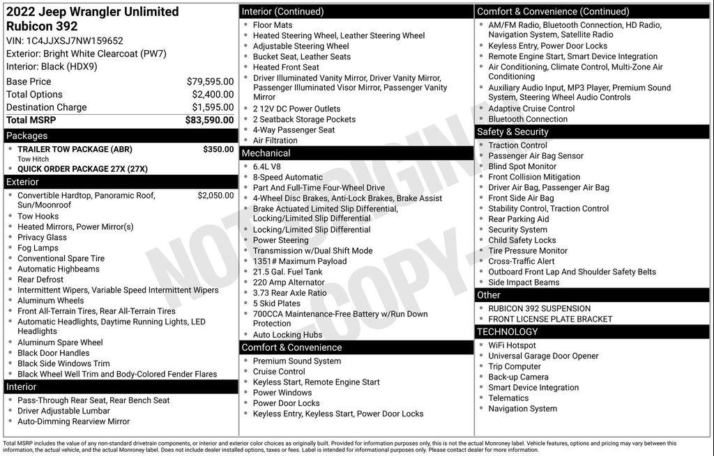 used 2022 Jeep Wrangler Unlimited car, priced at $59,877