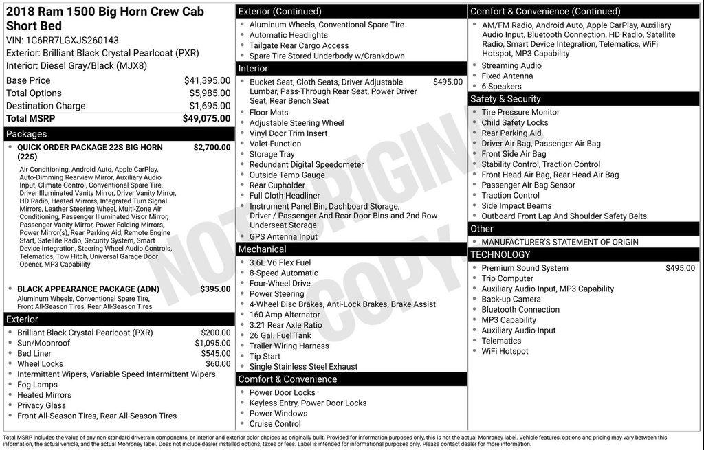 used 2018 Ram 1500 car, priced at $21,977
