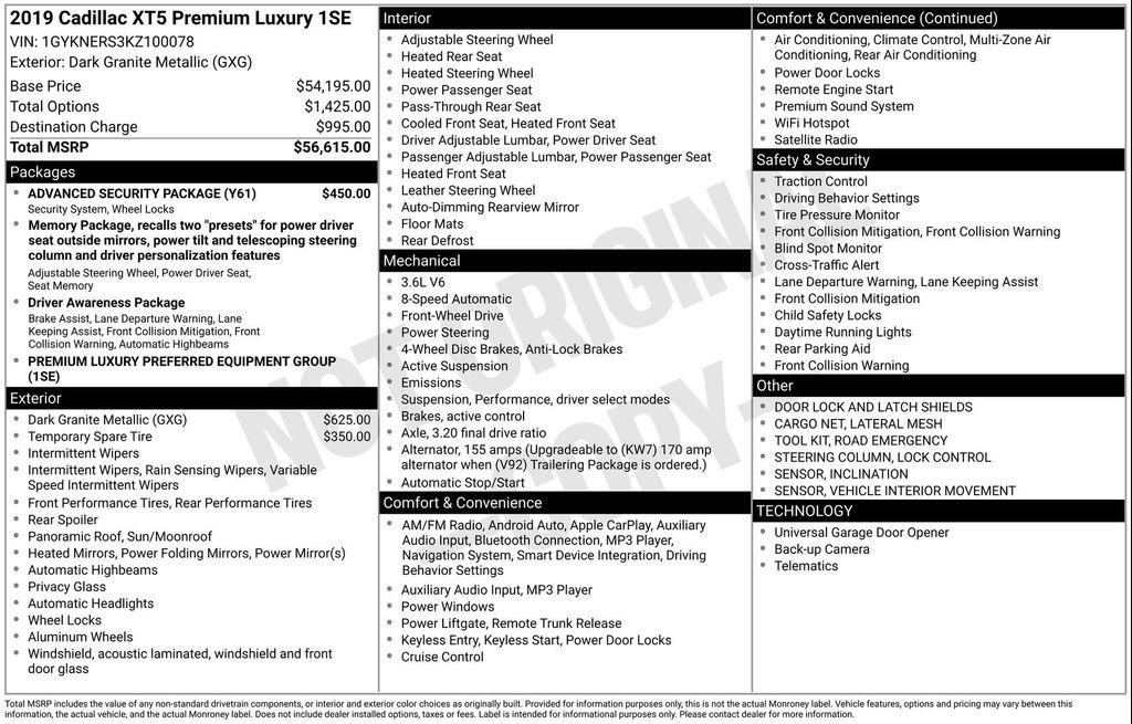 used 2019 Cadillac XT5 car, priced at $11,977