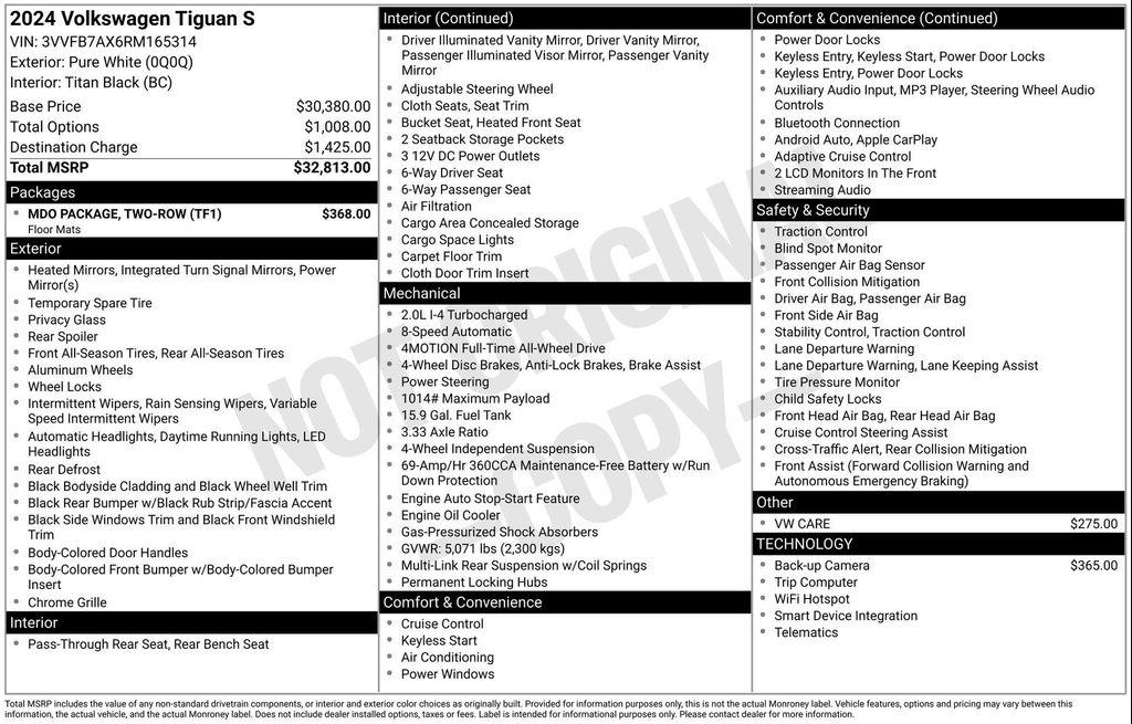 used 2024 Volkswagen Tiguan car, priced at $23,977