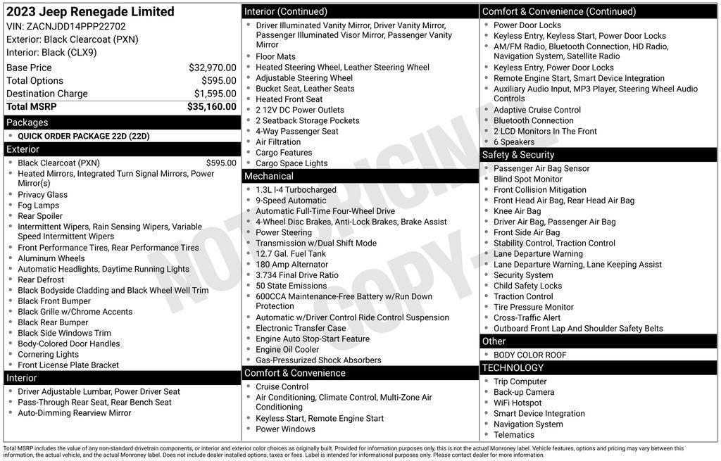 used 2023 Jeep Renegade car, priced at $20,490