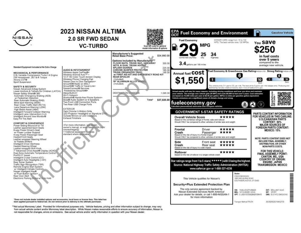 used 2023 Nissan Altima car, priced at $27,787