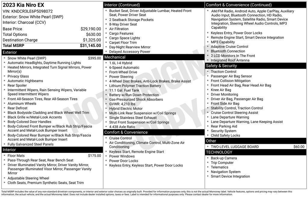 used 2023 Kia Niro car, priced at $22,755