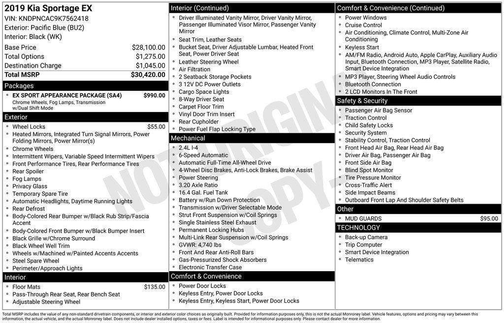 used 2019 Kia Sportage car, priced at $13,688