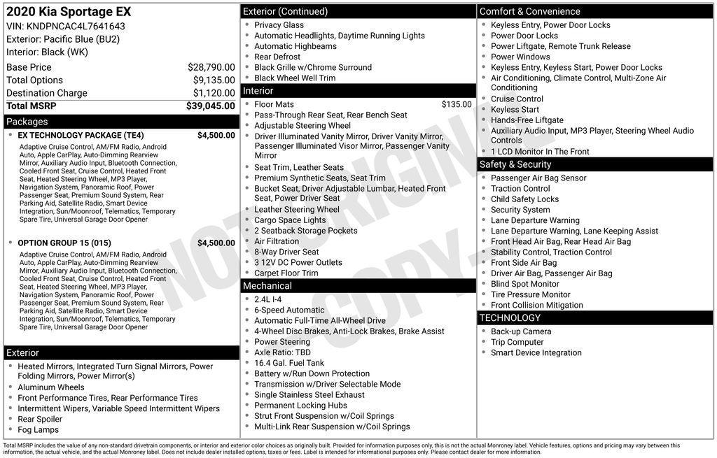 used 2020 Kia Sportage car, priced at $18,938