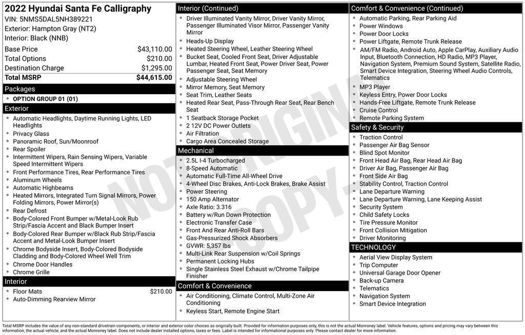 used 2022 Hyundai Santa Fe car, priced at $17,995