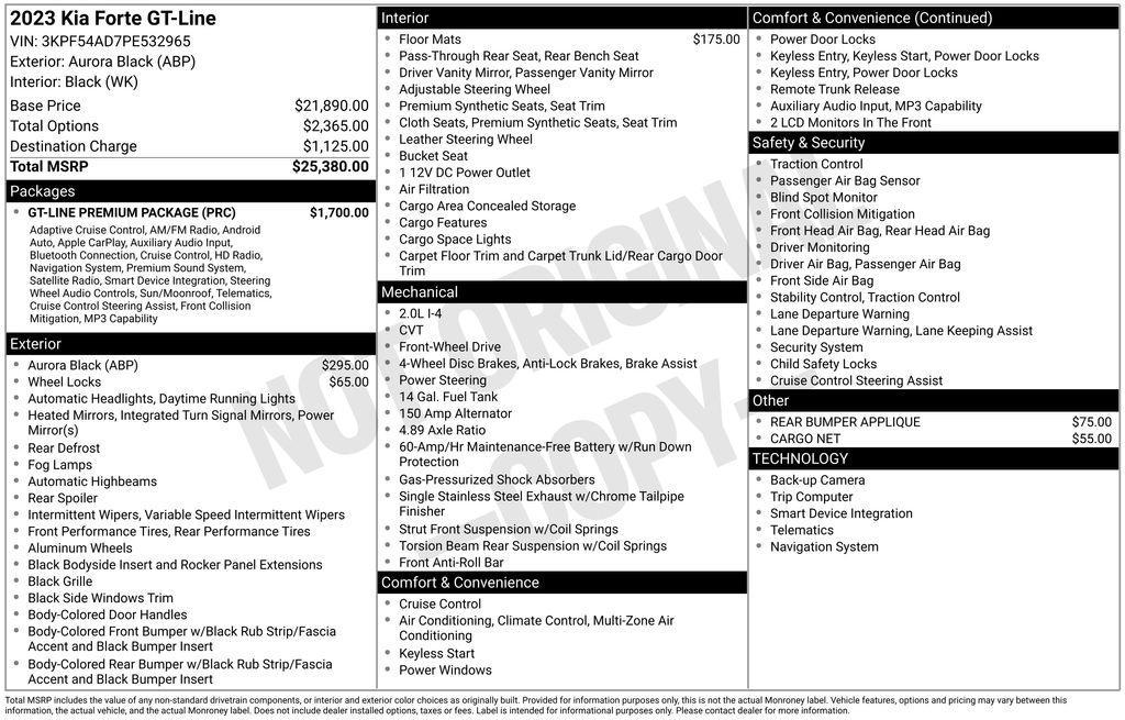 used 2023 Kia Forte car, priced at $17,743