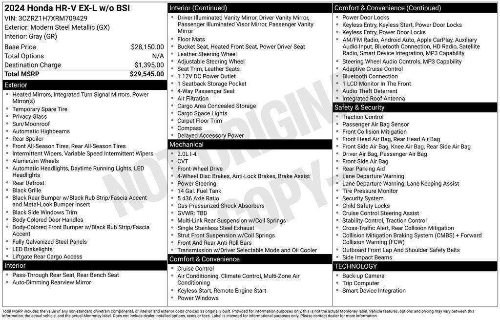 used 2024 Honda HR-V car, priced at $22,388